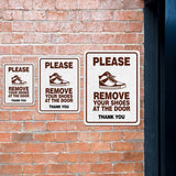 Portrait Round Plus Please Remove Your Shoes At The Door Thank You Wall or Door Sign | Public Notice Signs