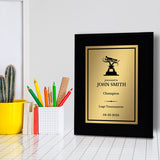 Luge Customizable Black Frame Wooden Award Plaque | Easel Mount Option | Achievement and Recognition Personalizable Plaques | Sports Award