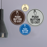 Signs ByLITA Circle Push Button To Exit Wall or Door Sign