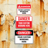 Classic Framed Plus Custom Danger Wall or Door Sign | Customizable Warning Sign For Homes and Businesses | Health and Safety Signage