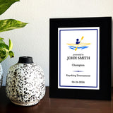 Kayaking Customizable Black Frame Wooden Award Plaque | Easel Mount Option | Achievement and Recognition Personalizable Plaques | Sports Award