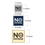 Square Plus No Entrar Wall or Door Sign | Spanish | Home Office Business Front Door Warning