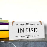 In Use 5" x 10" Hanging Wall or Door Sign | Rustic Twine | Stylish Business or Office Signage