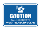 Signs ByLITA Classic Framed Caution: Falling Objects - Wear Protective Gear Door or Wall Sign Easy Installation | Health And Safety | Building And Warning Signs