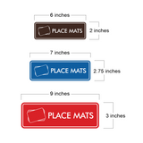 Signs ByLITA Standard Place Mats Door or Wall Sign Easy Installation | Durable Construction | Kitchen Essentials | Hygiene | AirBnB Signs