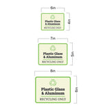 Classic Framed Plus Plastic Glass & Aluminum Recycling Only Door or Wall Sign | Waste Disposal Etiquette