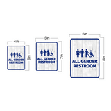 Portrait Round Plus All Gender Restroom Wall or Door Sign Easy Installation | Business & Public Bathroom Signs