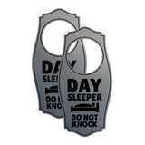 Day Sleeper Do Not Knock Door Hanger | House or Business Door Sign