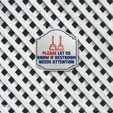 Heritage Plus Please Let Us Know If Restroom Needs Attention Wall or Door Sign | Business Bathroom Hygiene Signage | Stylish Design