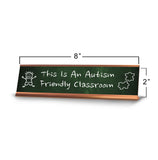 This Is An Autism Friendly Classroom Rose Gold Frame Desk Sign (2x8") | Classroom Special Needs Support