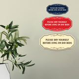 Signs ByLITA Victorian Please dry yourself before lying on day beds Wall or Door Sign