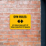 Classic Framed Plus Gym Rules: If You Can Lift It You Can Put It Back Door or Wall Sign | Gym Etiquette