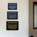 Signs ByLITA Classic Framed Gym Users Notice: We Accept No Liability For Loss or Injury Incurred While Using These Facilities Door or Wall Sign Easy Installation | Warning Health & Safety | Office & Venues