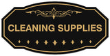 Signs ByLITA Victorian Cleaning Supplies Wall or Door Sign - Laser-Engraved Lettering | Durable ABS Plastic | Vibrant Colors | Powerful Foam Tape