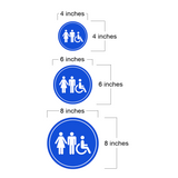 Circle Plus Restroom Wall or Door Sign | Easy Installation | Health & Safety Signage