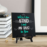 When I Am Afraid I Put My Trust In You 5"x 5" Square Table Sign With Acrylic Easel | Religious Home Decor