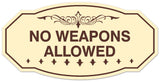 Signs ByLITA Victorian No Weapons Allowed Wall or Door Sign - Laser-Engraved Lettering | Durable ABS Plastic | Vibrant Colors | Powerful Foam Tape