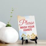 Signs ByLita Please Wash Your Hands, Blue Watercolor Table Sign (6 x 8")