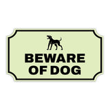 Notched Standard Beware of Dog Wall or Door Sign | Warning/Safety/Precaution