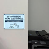 Classic Framed Plus Do Not Throw Away Electronics – Recycling Bin Available Door or Wall Sign | General Waste & Disposal