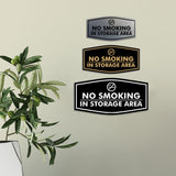 Signs ByLITA Fancy No Smoking in Storage Area Sign Easy Installation Elegant Design Wall or Door Sign