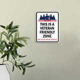 Portrait Round Plus This is a Veteran-Friendly Zone: We Value Your Service Door or Wall Sign Honor Veterans with Military Signs | US Pride | Veteran Gratitude and Discount Signs