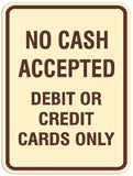 Signs ByLITA Portrait Round No cash accepted debit or credit cards only Sign - Laser-Engraved Lettering | Durable ABS Plastic | Vibrant Colors | Powerful Foam Tape