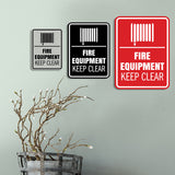 Signs ByLITA Portrait Round Fire Equipment Keep Clear Door or Wall Sign Easy Installation | Health And Safety | Building And Danger Signs