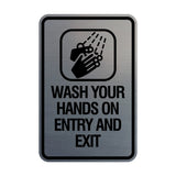 Signs ByLITA Portrait Round Wash your hands on entry and exit Wall or Door Sign
