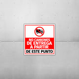 Square Plus No Camiones de Entrega A Partir De Este Punto Wall or Door Sign | Spanish | Health & Safety Warehouse Business Signage
