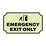 Notched Standard Emergency Exit Only Wall or Door Sign | Warning/Safety/Precaution