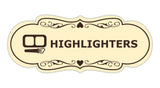 Signs ByLITA Designer Highlighters Makeup Area Wall or Door Sign