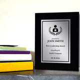 Leadership Customizable Black Frame Award Plaque | Easel Mount Option | Achievement and Recognition Personalizable Plaques