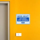 Classic Framed Plus Need Help? Ask One of Our Friendly Staff Members! Door or Wall Sign | Medical Facility Greeting & Reception