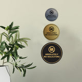 Circle Absolutely No Soliciting Wall or Door Sign