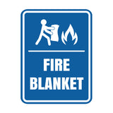 Signs ByLITA Portrait Round Fire Blanket Door or Wall Sign Easy Installation | Health And Safety | Building And Danger Signs