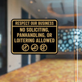 Signs ByLITA Classic Framed Respect Our Business: No Soliciting, Panhandling, or Loitering Allowed Wall or Door Sign (Multipacks)