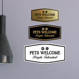 Signs ByLITA Fancy Pets Welcome People Tolerated Pets Decoration Wall or Door Sign