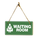 Waiting Room 5x10 Hanging Plus Wall or Door Sign | Rustic Twine | Business and Office Signage