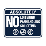 Signs ByLITA Classic Framed Absolutely No Loitering No Panhandling No Soliciting Wall or Door Sign