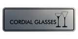 Signs ByLITA Standard Cordial Glasses Door or Wall Sign Easy Installation | Durable Construction | Kitchen Essentials | Hygiene | AirBnB Signs