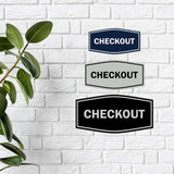 Signs ByLITA Fancy Checkout Sign | Durable Plastic | Vibrant Colors | Powerful Foam Tape