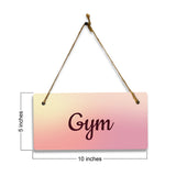 Gym 5x10 Hanging Plus Wall or Door Sign | Rustic Twine | Range of Vibrant Decor Styles | Room Signs For Home and Business