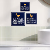 Square Plus Be Neat And Wipe The Seat Wall or Door Sign | Office & Workspace Bathroom Signage