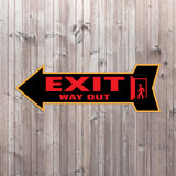 Arrow Shape Exit Way Out 12x4" Wall or Door Sign | Public Signage
