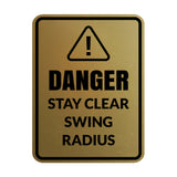 Signs ByLITA Portrait Round Danger Stay Clear Swing Radius Door or Wall Sign Easy Installation | Health And Safety | Building And Danger Signs