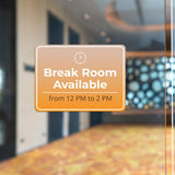 Classic Framed Plus Break Room Available from 12 PM to 2 PM Door or Wall Sign | Break & Lounge Areas