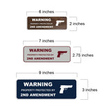 Standard Warning Property Protected By 2nd Amendment Wall or Door Sign