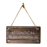 Restroom & Hygiene 5x10 Hanging Wall or Door Signs (Dark Wood)