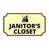 Notched Standard Janitor's Closet Wall or Door Sign | Facilities and Rooms Sign